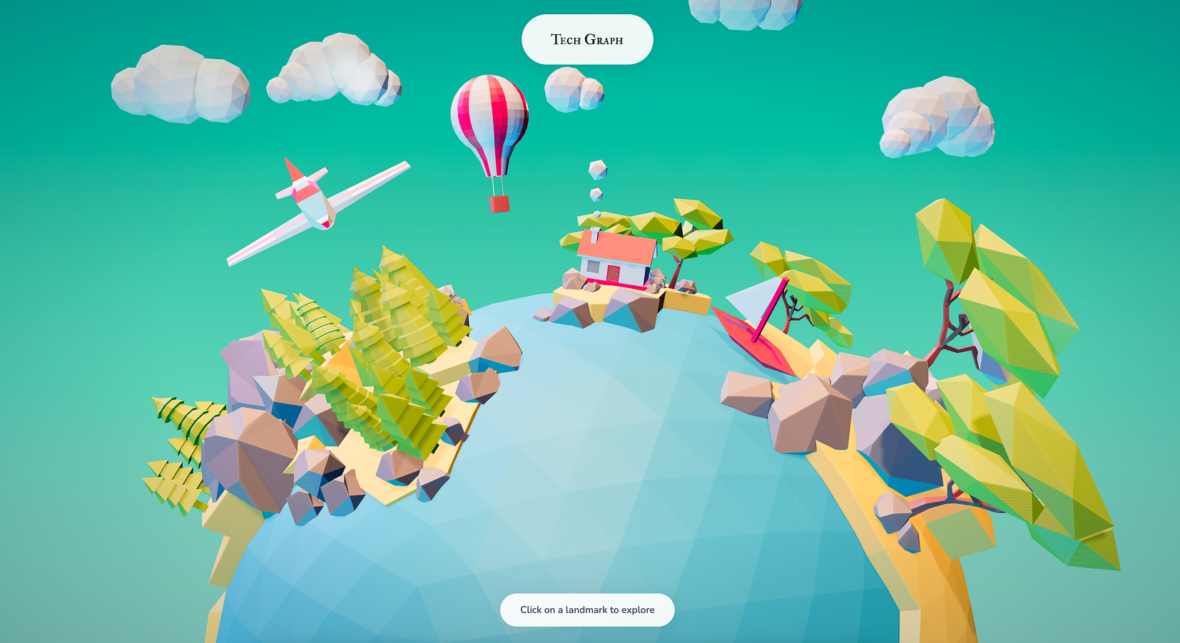 3D world prototype with warm teal filter effect