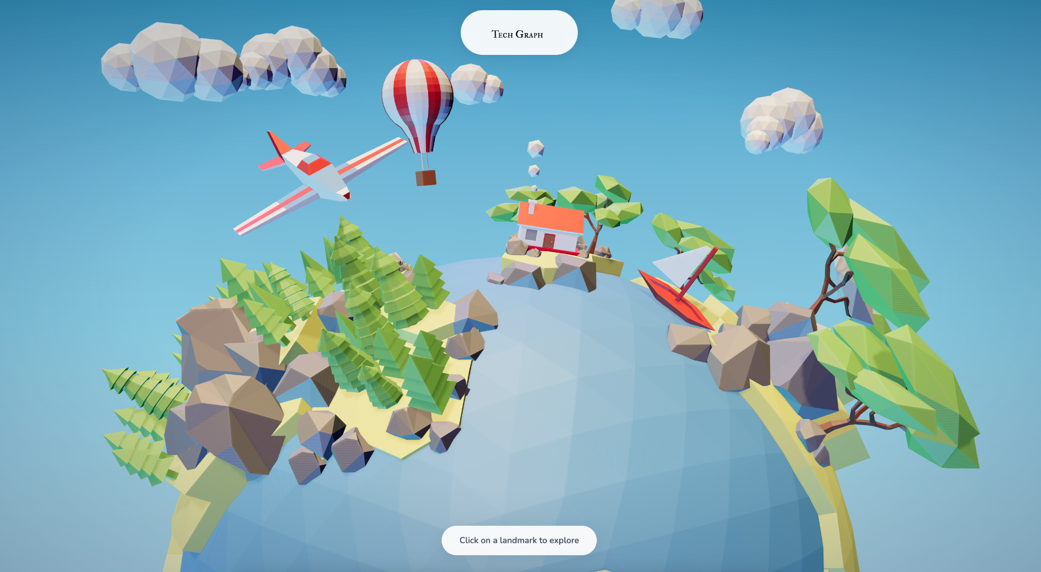 3D world prototype with cool blue filter effect